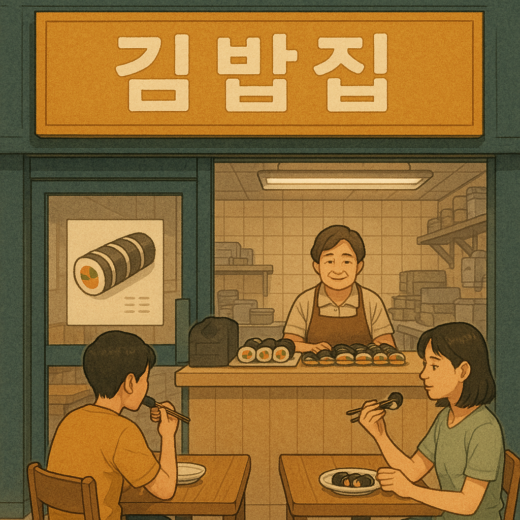 김밥집의 따뜻한 오후